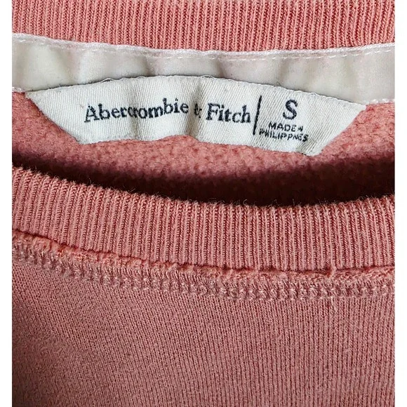 Abercrombie & Fitch AF Logo Y2K Sweatshirt Pink Crewneck Long Sleeve Pullover - Picture 6 of 10